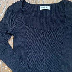 Abercrombie & Fitch Black Sweetheart Neckline Sweater